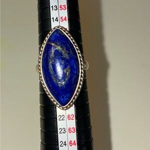 Sz. 8.5 Lapis Lazuli sterling silver ring